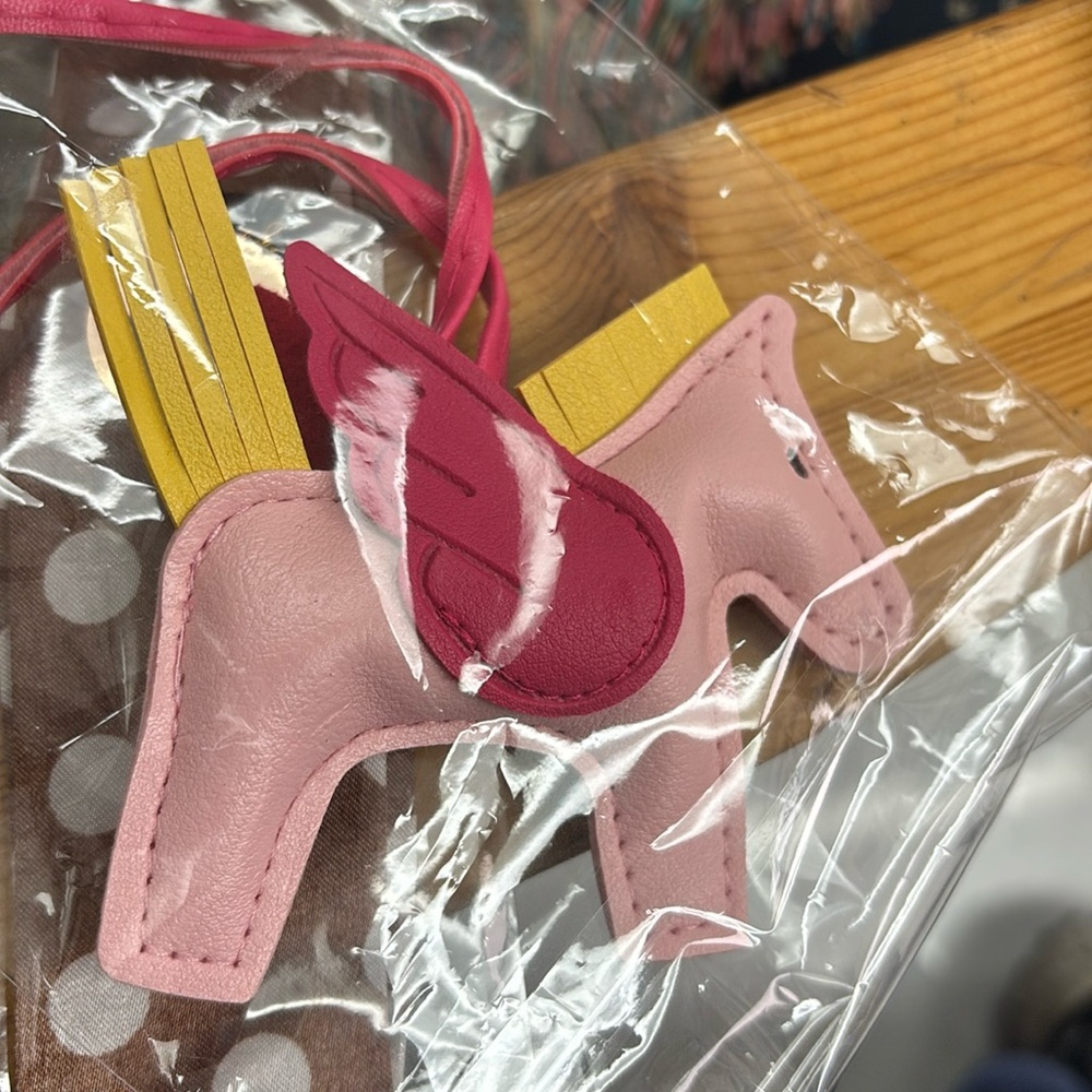 Whimsical Pink and Yellow Pegasus Key Holder